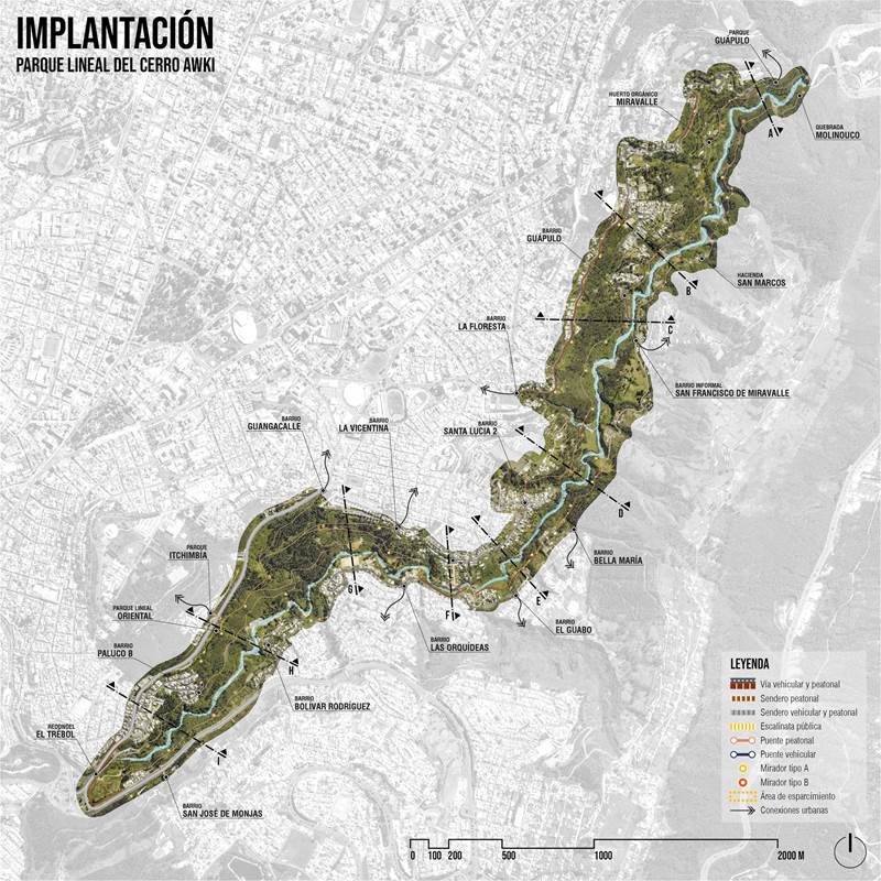 Diseño regenerativo con enfoque paisajistico y de ecoturismo para San Francisco de Miravalle, cerro Awki, ciudad de Quito